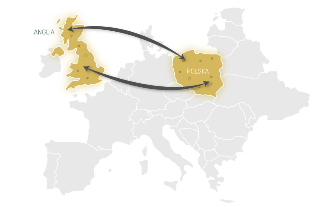 Mapa transportu Polska Anglia AMD
