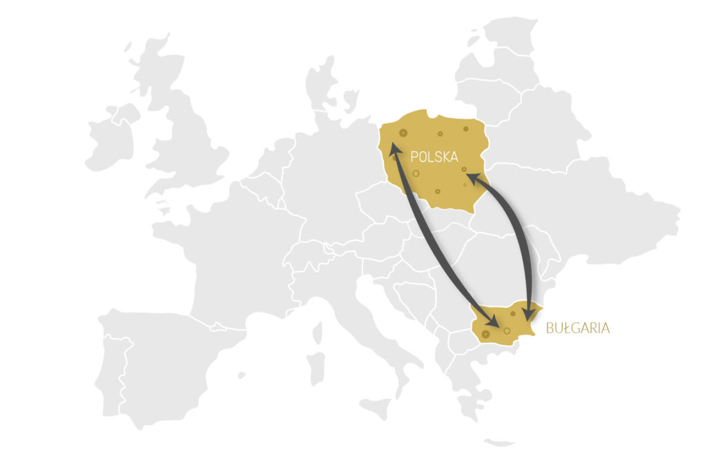 Mapa transportu Polska Bułgaria AMD