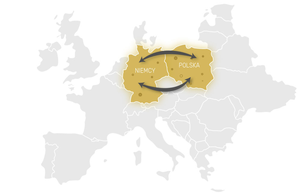 Mapa transportu Polska Niemcy AMD
