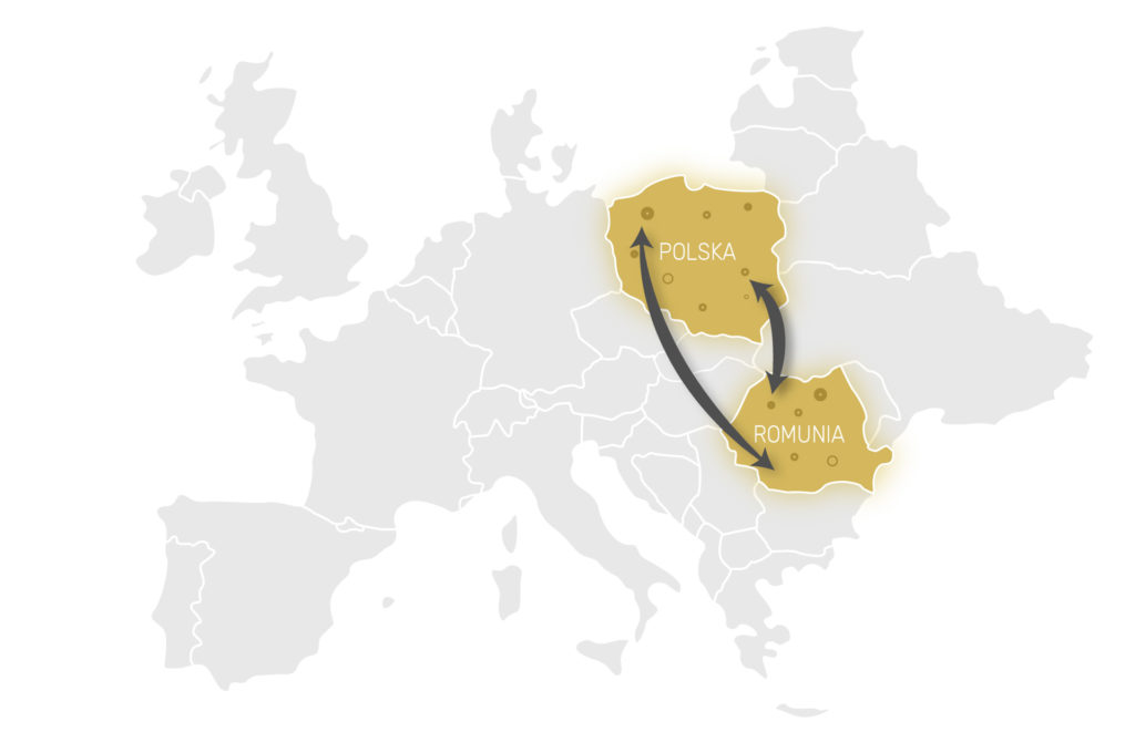 Mapa transportu Polska Rumunia AMD